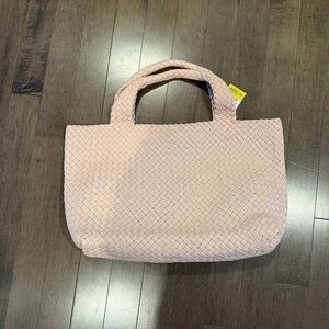 Elegant Woven Tote Bag in light pink